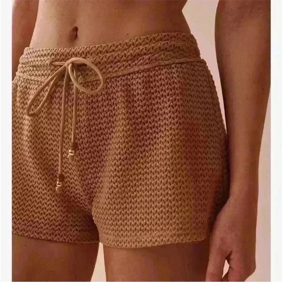 La Vie En Rose Crochet Swim Short, size XL, nude/beige, mid to high-rise. - Picture 11 of 12